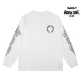 Camiseta Manga Longa Chrome Hearts Horseshoe Floral Sleeve