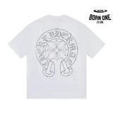Camiseta Chrome Hearts Rhinestone Horseshoe