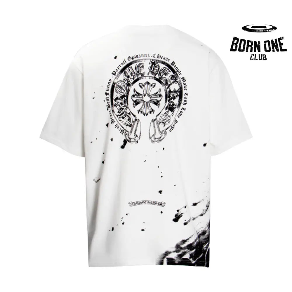 Camiseta Chrome Hearts Ink Splash Horseshoe