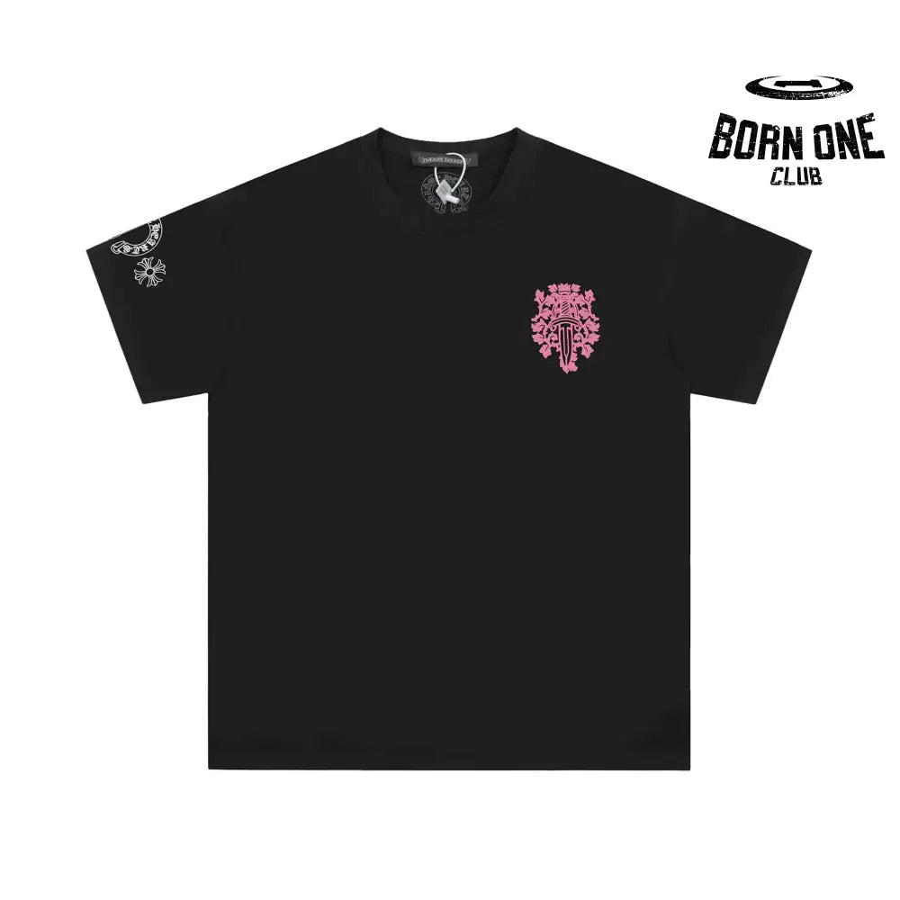 Camiseta Chrome Hearts Pink Cross Sanskrit