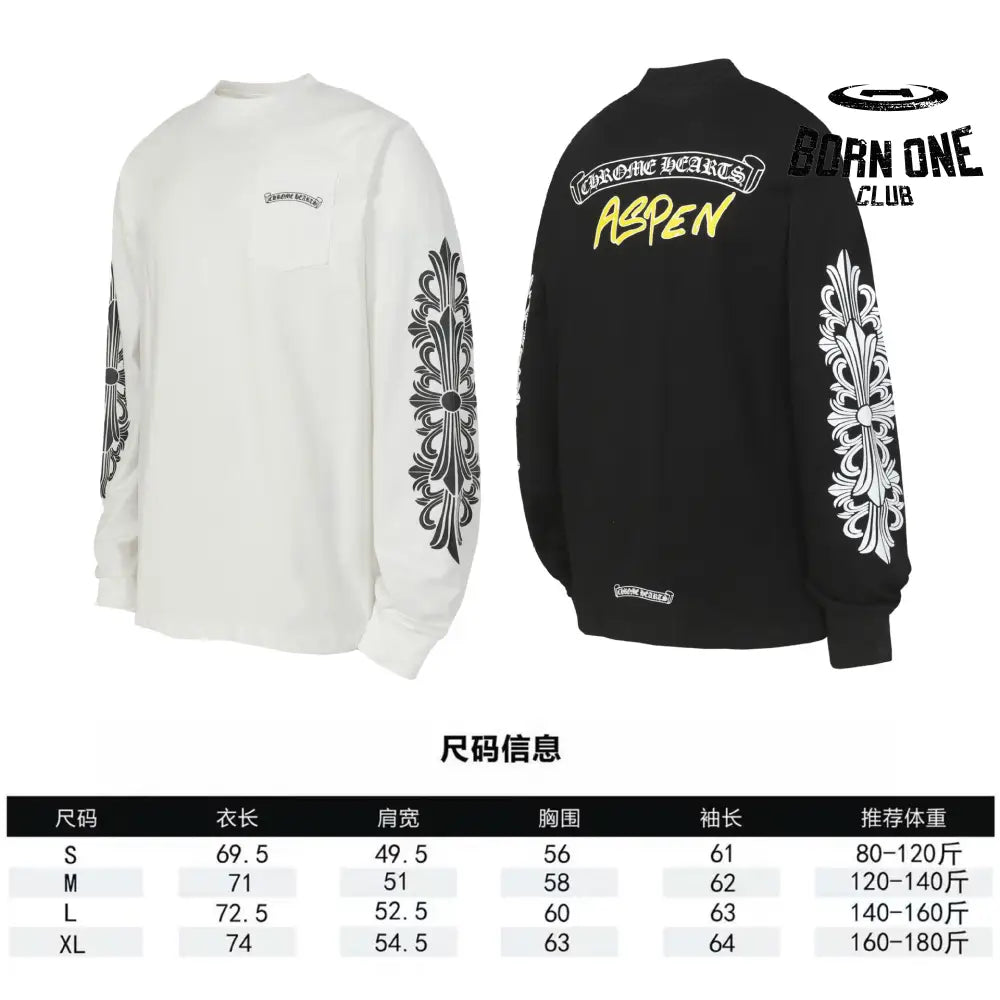 Camiseta Manga Longa Chrome Hearts Aspen Floral Sleeve