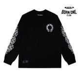 Camiseta Manga Longa Chrome Hearts Horseshoe Floral Sleeve