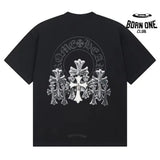Camiseta Chrome Hearts Rhinestone Cross
