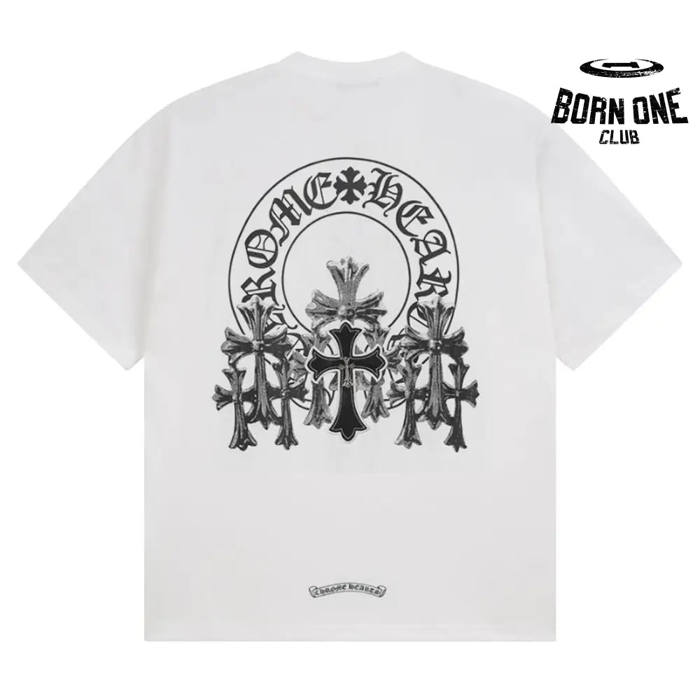 Camiseta Chrome Hearts Rhinestone Cross