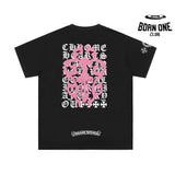 Camiseta Chrome Hearts Pink Cross Sanskrit