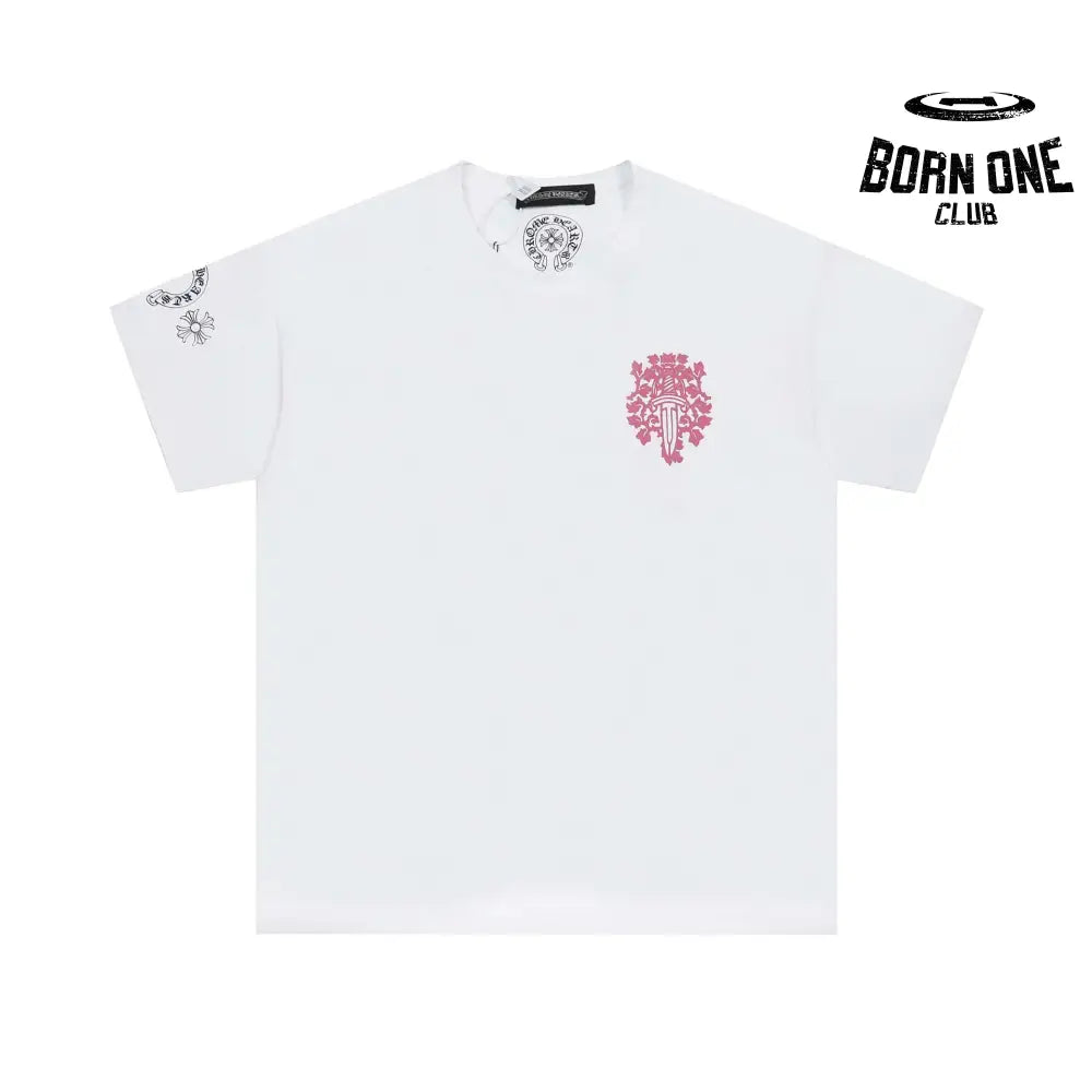 Camiseta Chrome Hearts Pink Cross Sanskrit