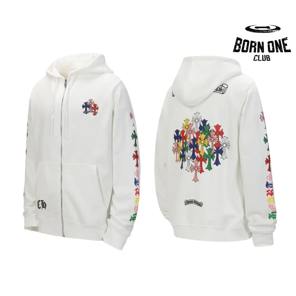 Moletom Zip Chrome Hearts Multicolor Cross