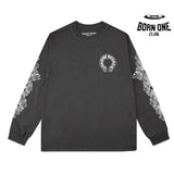 Camiseta Manga Longa Chrome Hearts Horseshoe Floral Sleeve