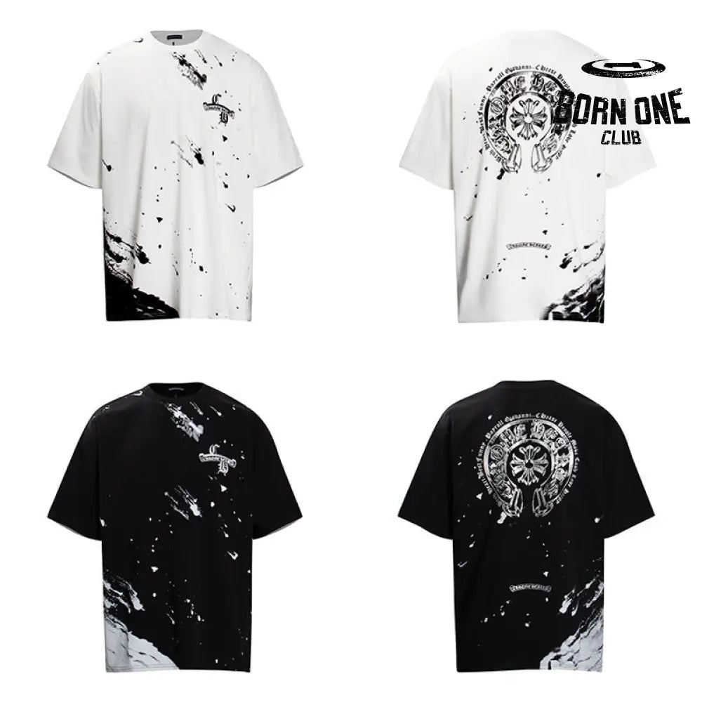 Camiseta Chrome Hearts Ink Splash Horseshoe