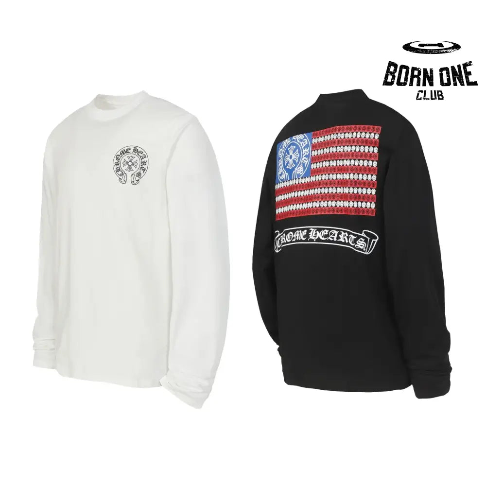 Camiseta Manga Longa Chrome Hearts American Flag