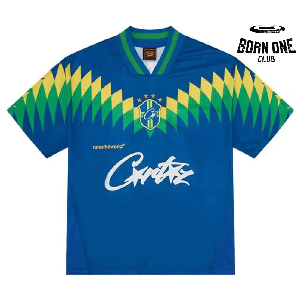 Camiseta Corteiz Futebol Brasil Azul