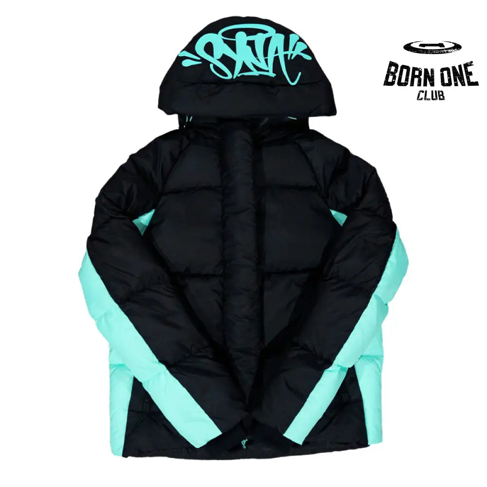 Jaqueta Puffer Synaworld Preto/Azul