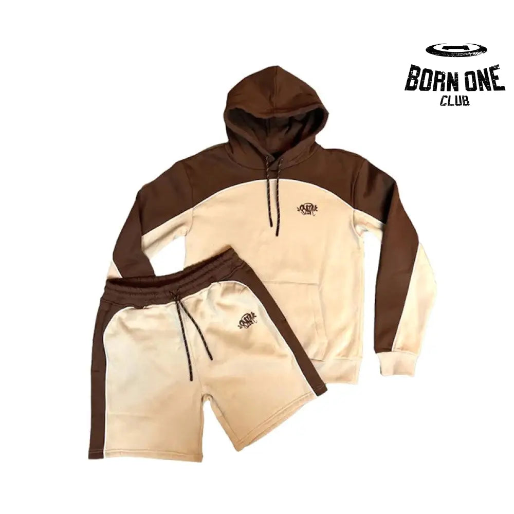 Conjunto Synaworld Pipe Hoodie & Shorts Bege