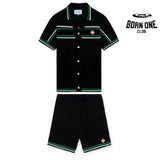 Conjunto Casablanca Crochê Preto e Verde