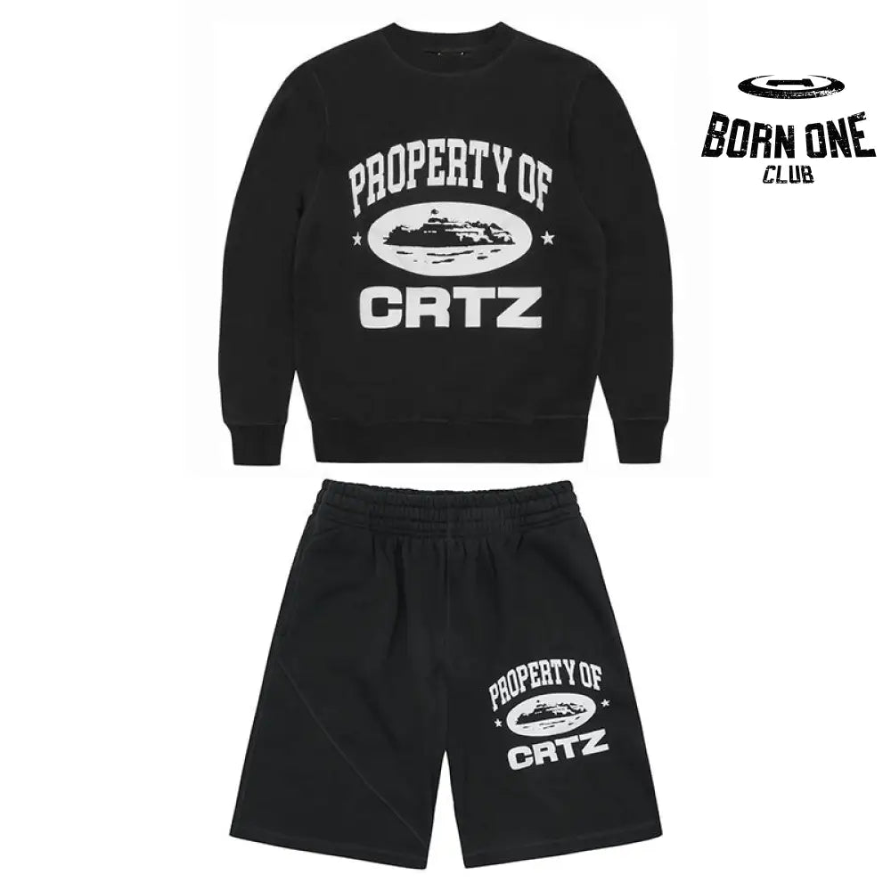 Conjunto Corteiz Shorts Preto