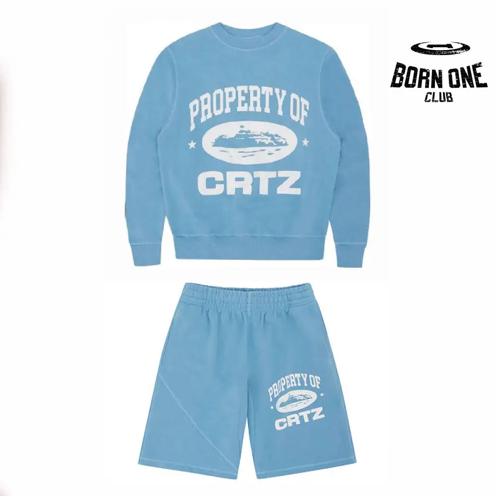 Conjunto Corteiz Shorts Azul
