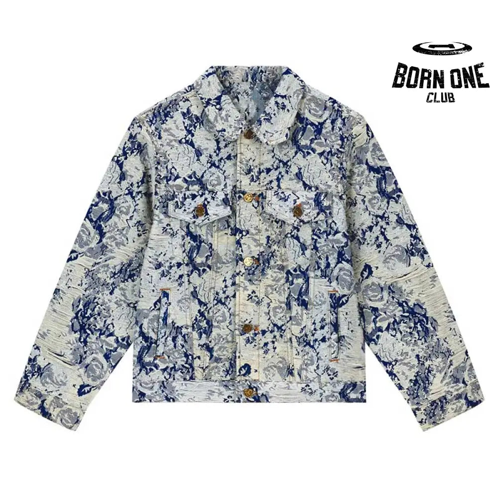 Jaqueta Louis Vuitton Distressed Floral Denim