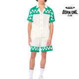 Conjunto Casablanca Crochê Branco/Verde