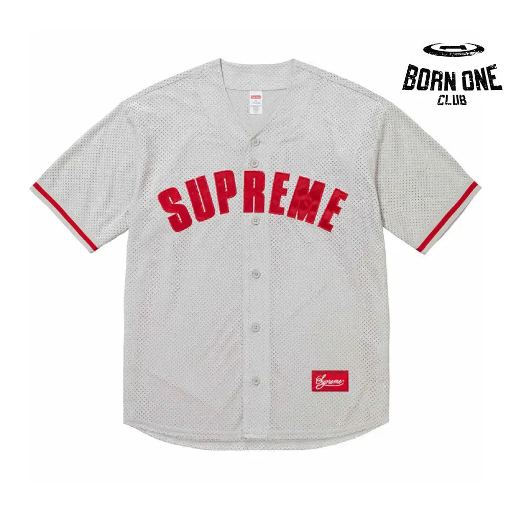 Camiseta Supreme Ultrasuede Mesh Baseball Cinza