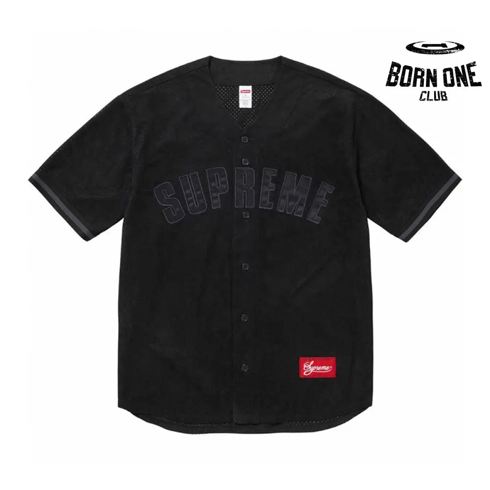 Camiseta Supreme Ultrasuede Mesh Baseball Preto