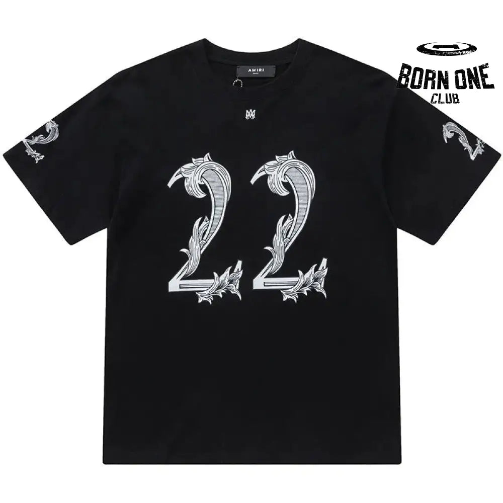 Camiseta Amiri 22 Logo-Print White Black