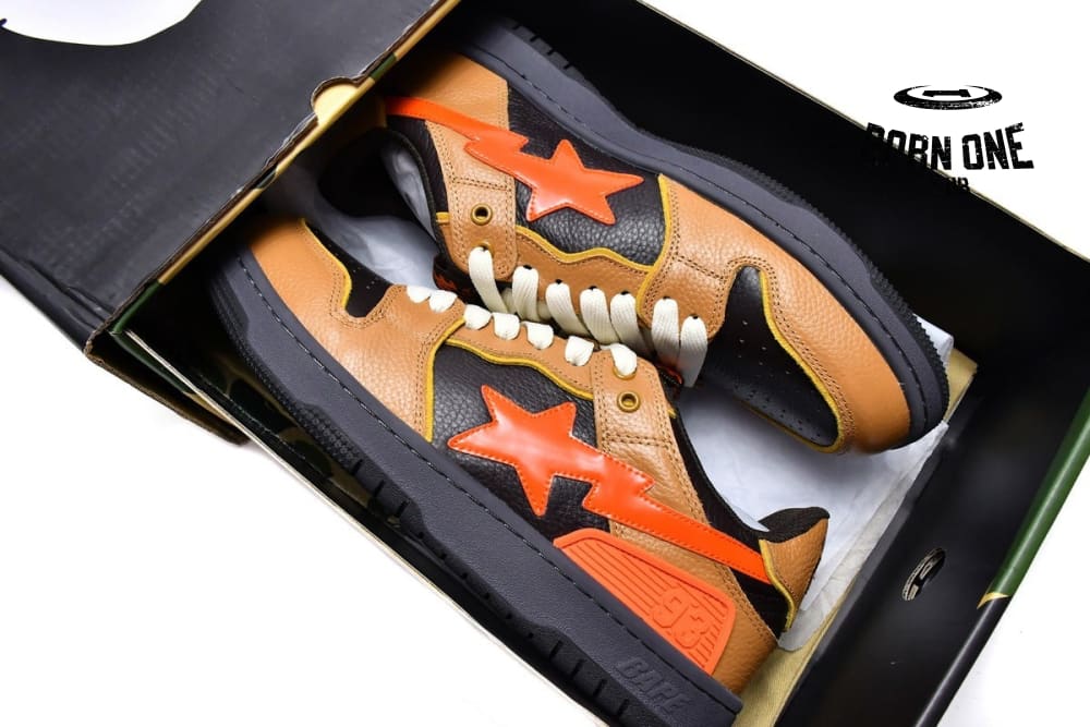 A Bathing Ape Bape SK8 Sta Black Brown Red