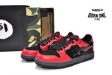 A Bathing Ape Bape SK8 Sta Black Red
