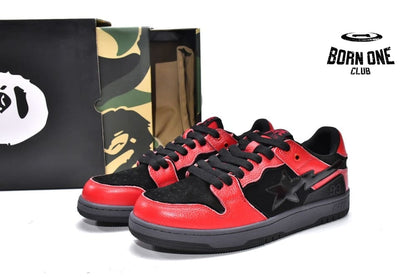A Bathing Ape Bape SK8 Sta Black Red