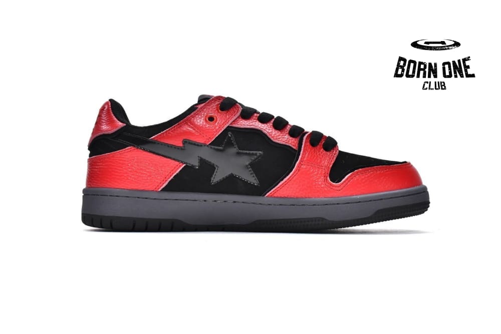 A Bathing Ape Bape SK8 Sta Black Red