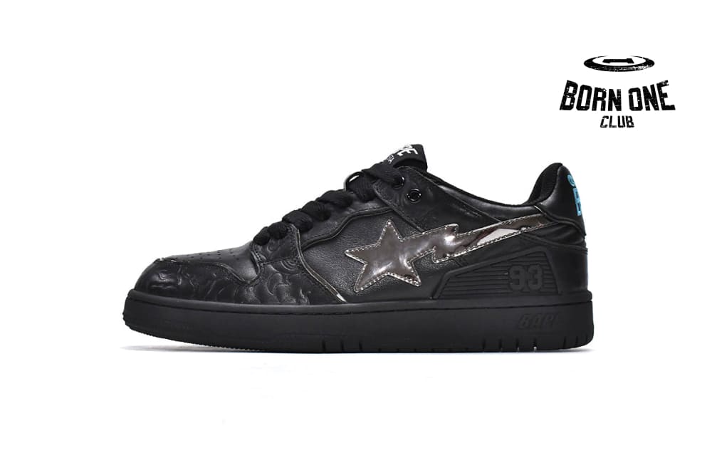 A Bathing Ape Bape SK8 Sta Black Silver