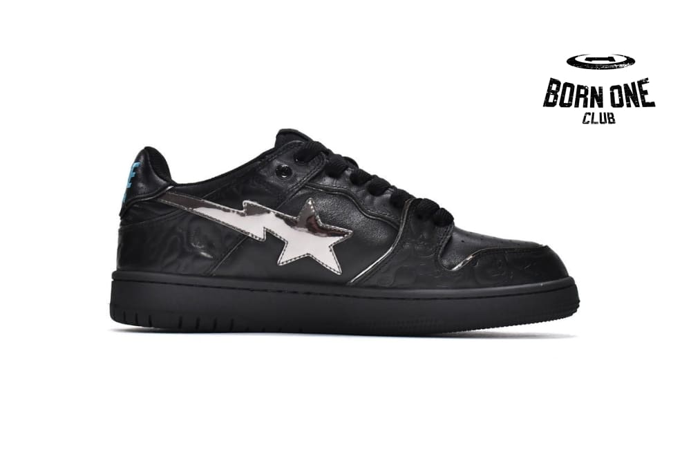 A Bathing Ape Bape SK8 Sta Black Silver