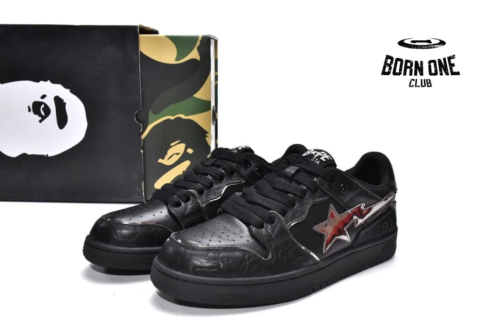 A Bathing Ape Bape SK8 Sta Black Silver
