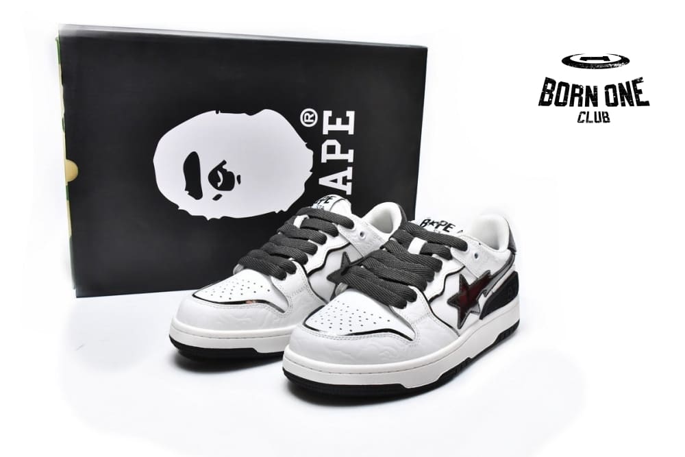 A Bathing Ape Bape SK8 Sta Black White