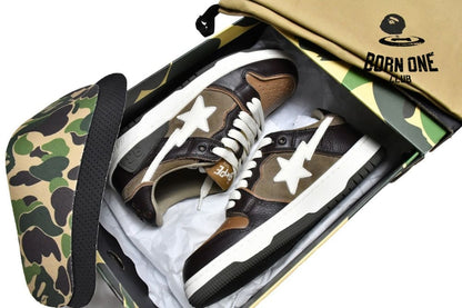 A Bathing Ape Bape SK8 Sta Brown Grey