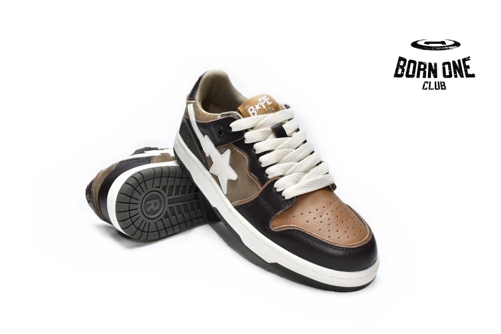 A Bathing Ape Bape SK8 Sta Brown Grey