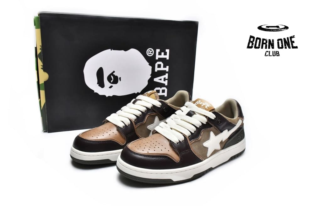 A Bathing Ape Bape SK8 Sta Brown Grey