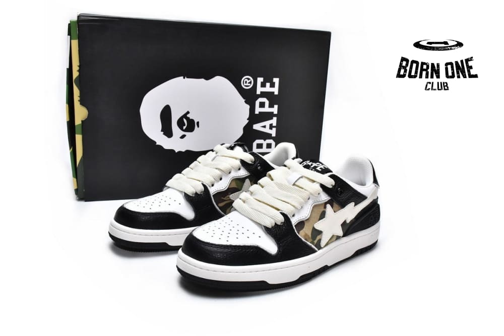 A Bathing Ape Bape SK8 Sta Camo Black White