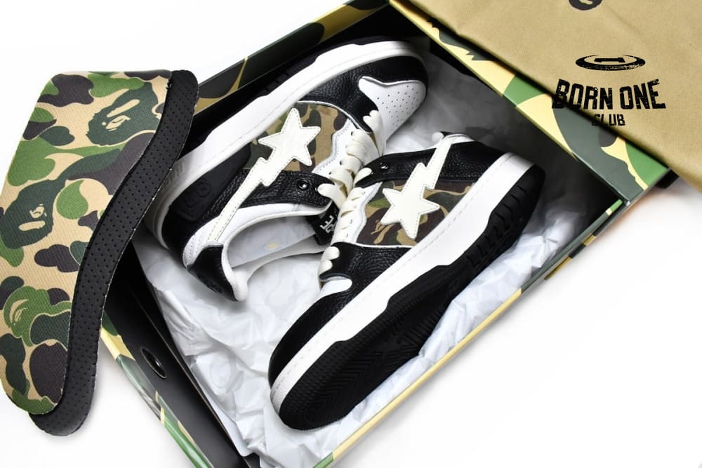 A Bathing Ape Bape SK8 Sta Camo Black White