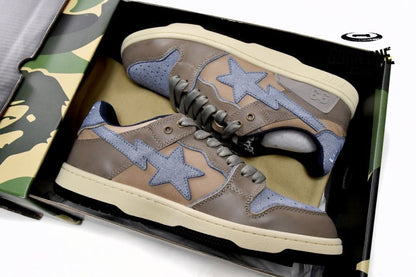 A Bathing Ape Bape Sk8 Sta Low Make old Khaki Blue 1120-291-019