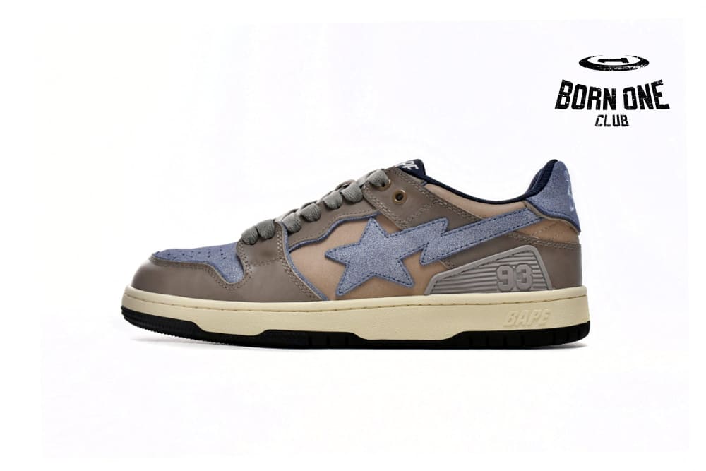 A Bathing Ape Bape Sk8 Sta Low Make old Khaki Blue 1120-291-019