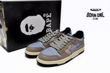A Bathing Ape Bape Sk8 Sta Low Make old Khaki Blue 1120-291-019