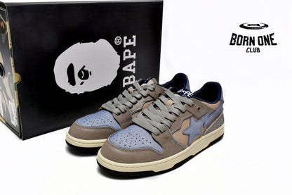 A Bathing Ape Bape Sk8 Sta Low Make old Khaki Blue 1120-291-019