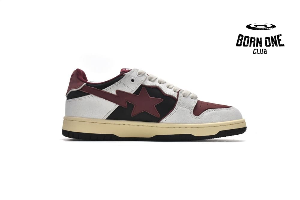 A Bathing Ape Bape Sk8 Sta Low Red Grey