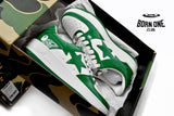 A Bathing Ape Bape Sk8 Sta Low White Green 1G70-109-0015