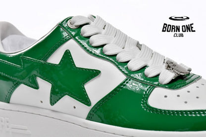 A Bathing Ape Bape Sk8 Sta Low White Green 1G70-109-0015