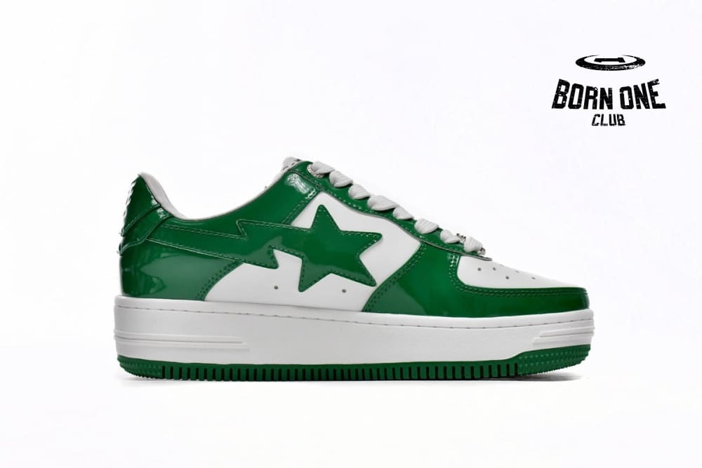 A Bathing Ape Bape Sk8 Sta Low White Green 1G70-109-0015