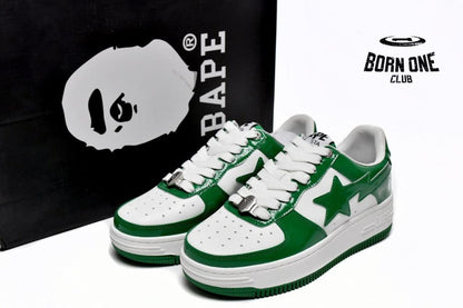 A Bathing Ape Bape Sk8 Sta Low White Green 1G70-109-0015
