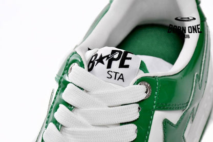 A Bathing Ape Bape Sk8 Sta Low White Green 1G70-109-0015