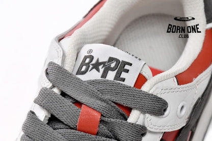 A Bathing Ape Bape Sk8 Sta Low White Red 1G70-109-0020