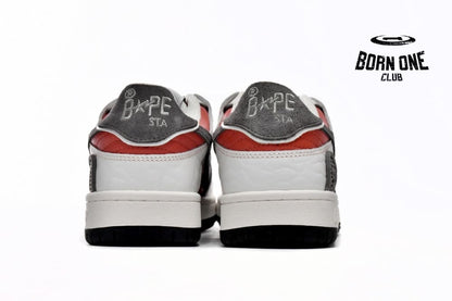 A Bathing Ape Bape Sk8 Sta Low White Red 1G70-109-0020